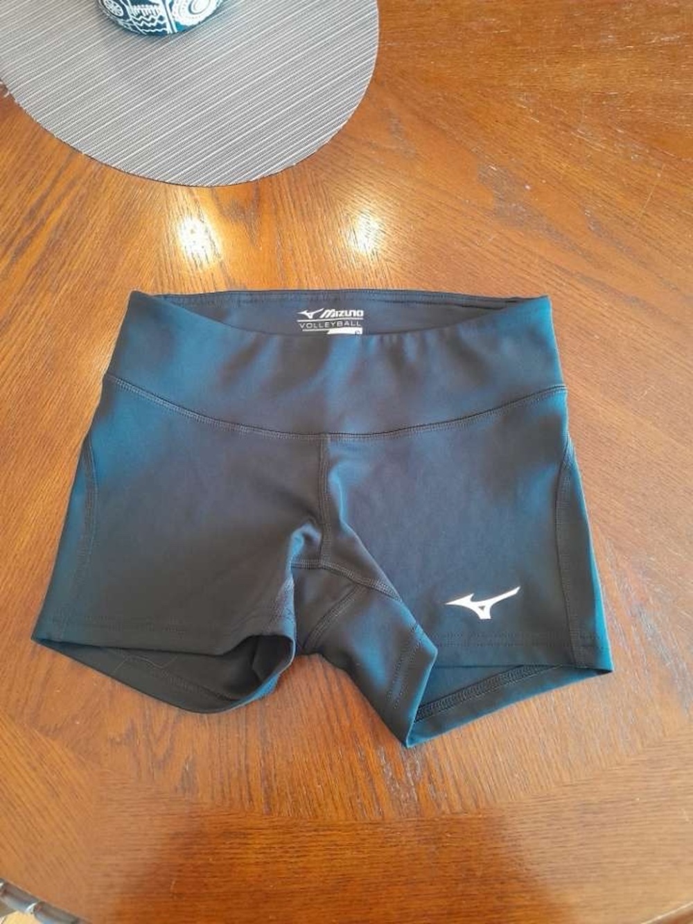 Mizuno Black Volleyball Compression Shorts with White Logo